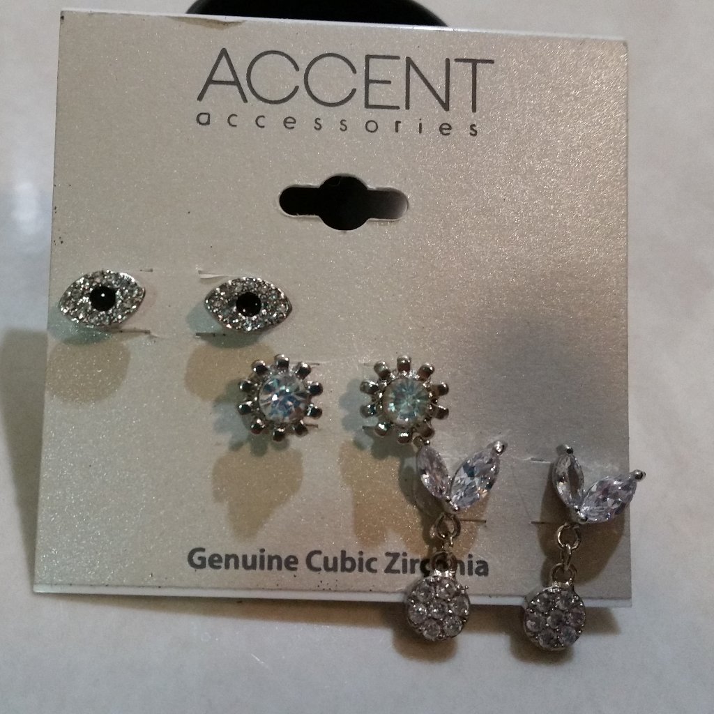 Accent Genuine Cubic Zirconia 3pc Earring